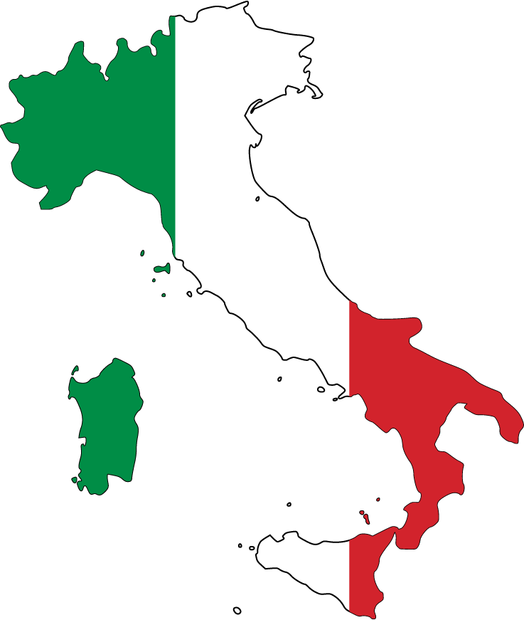 italie carte drapeau